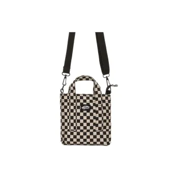 Vans Cotton Tote Bag Shopping Bag Handbag Shoulder Bag Crossbody Bag Regular Women's Black White Checkerboard