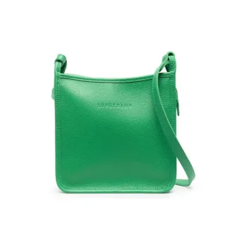LONGCHAMP Le Foulonné Large Cow Leather Messenger Bag Shoulder Bag Crossbody Bag Small Size Women's Green