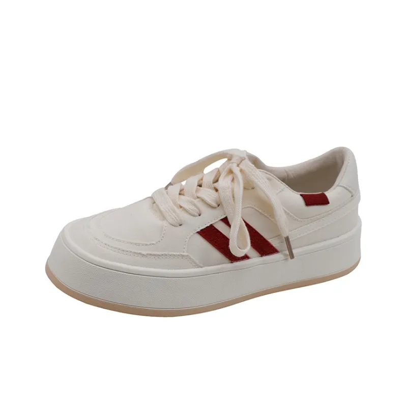 MINGKUANG Canvas Shoes Women's Low Top Pink/Green/White/Red-15