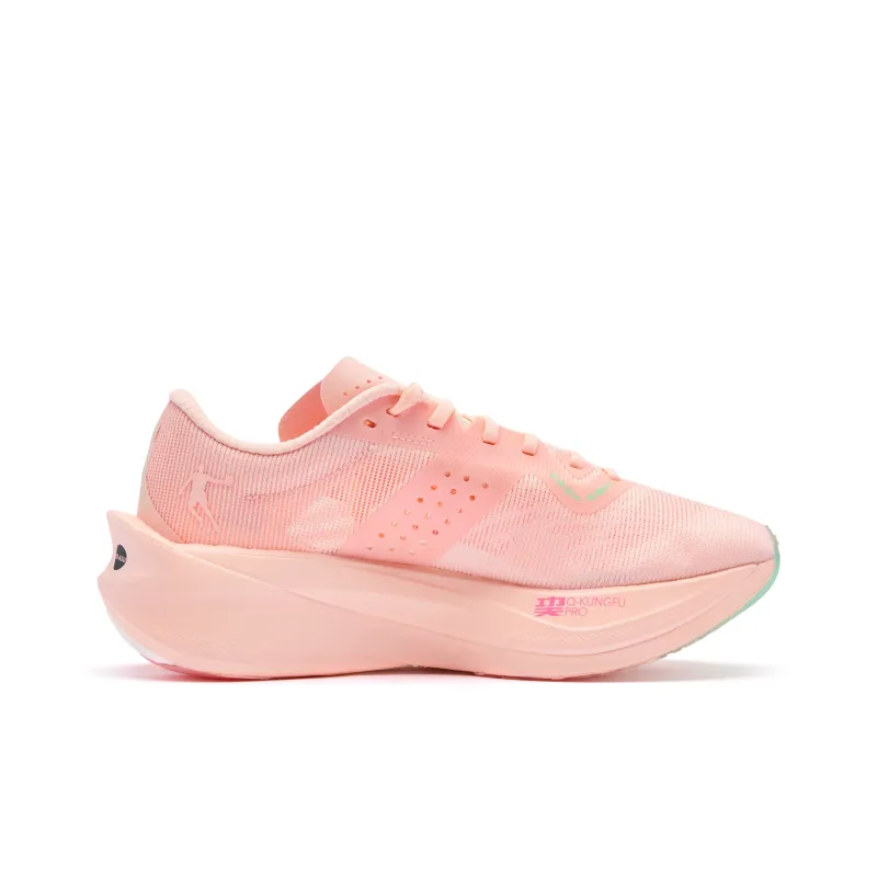 QIAODAN Flying Shadow PB4.0 Cushioned Slip Resistant Abrasion Resistant Low Top Marathon Running Shoes Women's Pink-1