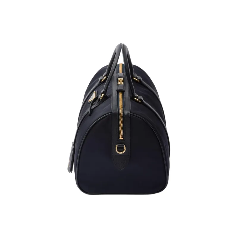 PRADA Re-Edition Fabric With Leather Shoulder Bag Crossbody Bag Handbag Medium Size Women's Navy-2