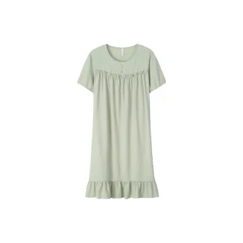 Sha Qian Nightgown Summer Women's Aqua Green