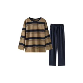 MEITENG Pajama Set Spring And Fall Season Men's Umber