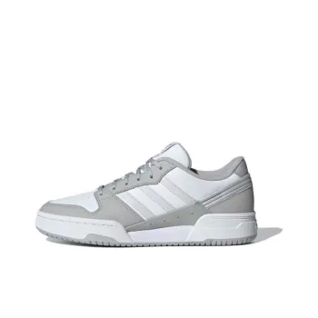 Adidas Originals Team Court 2 2 Anti Slip Wear Resistant Low Top Skateboard Shoes Unisex White Gray