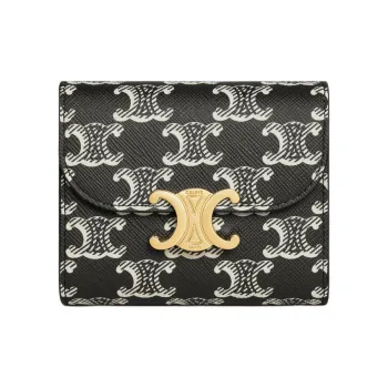 CELINE Triomphe Canvas Wallet Small Size Women's Black