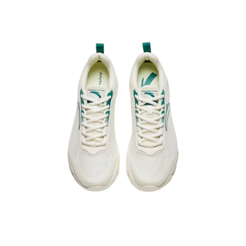 Anta Shock Absorbers With Slip Resistant Features Low Top Running Shoes Men's White Green-3