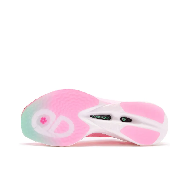 QIAODAN Flying Shadow PB4.0 Cushioning, Wear Resistant Low Top Running Shoes Men's Cherry Blossom Pink Aurora Green-4
