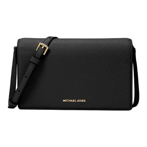 MICHAEL KORS Jet Set Litchi Grain Leather Shoulder Bag, Crossbody Bag Medium Size Women's Black