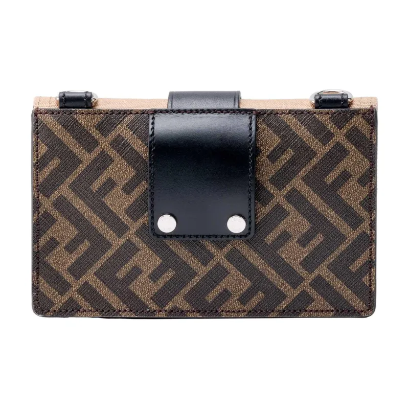 FENDI Baguette Canvas With Leather Baguette Bag, Clutch, Shoulder Bag, Crossbody Bag Regular Men's Brown/Beige-5