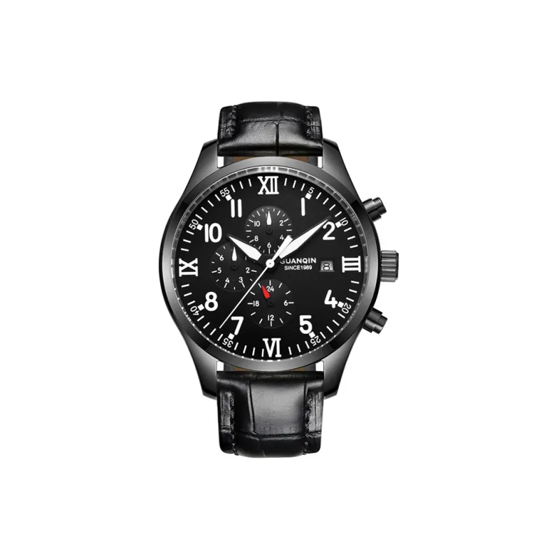 GUANQIN GUANQIN GJ16012 Mechanical Movement Genuine Leather Strap Watch Men's Watches Black Dial-2