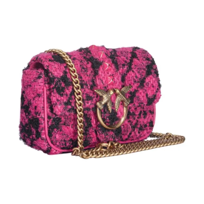 PINKO Cotton And Polyester Blend Flying Bird Bag Crossbody Bag Shoulder Bag Women's Fuchsia-1