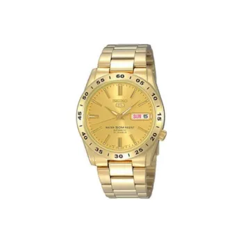SEIKO Automatic Mechanical Movement Stainless Steel Strap Watch Unisex Gold Dial
