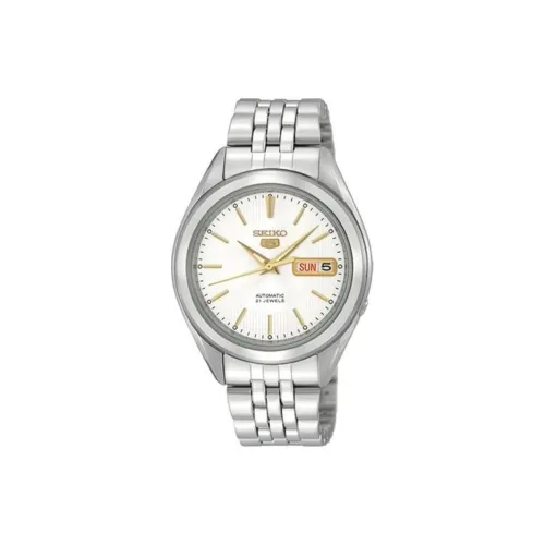 SEIKO Automatic Mechanical Movement Stainless Steel Strap Watch 37mm Unisex White Dial