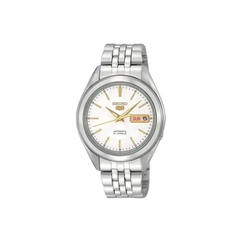 SEIKO Automatic Mechanical Movement Stainless Steel Strap Watch 37mm Unisex White Dial-0