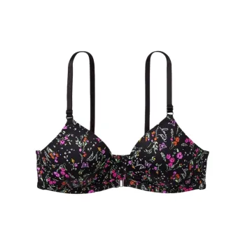 VICTORIA'S SECRET Bra Women's Black Floral Pattern