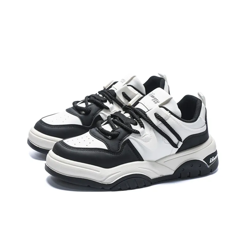 Meiretu Abrasion Resistant Height Increasing Low Top Skateboard Shoes Men's Black-1