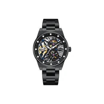 GUANQIN GUANQIN Mechanical Movement Stainless Steel Watchband Watch Men's Watches Black Dial