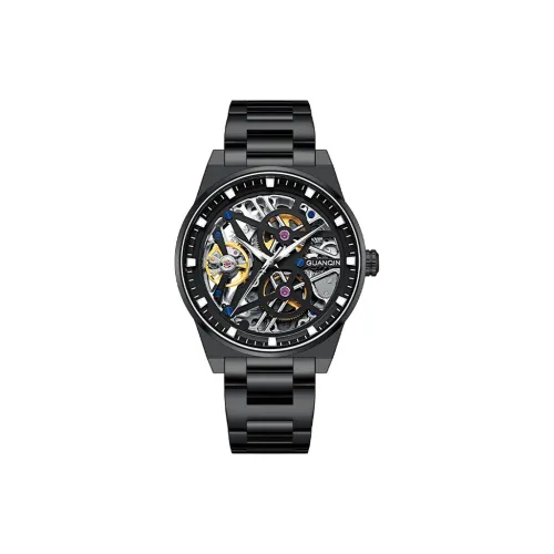 GUANQIN GUANQIN Mechanical Movement Stainless Steel Watchband Watch Men's Watches Black Dial