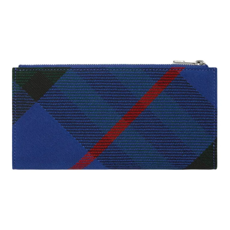 Burberry PU Polyurethane Wallet Men's Blue-1