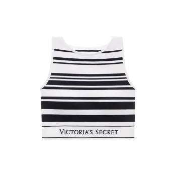 Victoria's Secret Tank Top Women's Black White Stripes
