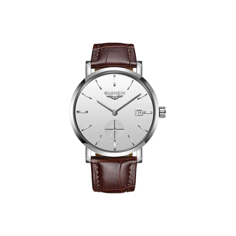 GUANQIN GUANQIN GJ16028.TDP Mechanical Movement Genuine Leather Strap Watch Men's Watches Black Dial-4