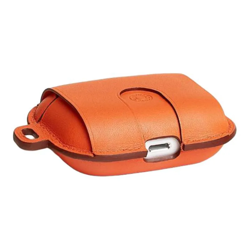 HERMES Swift Leather AirPods Pro Protective Case Earphone Case Unisex Orange-3