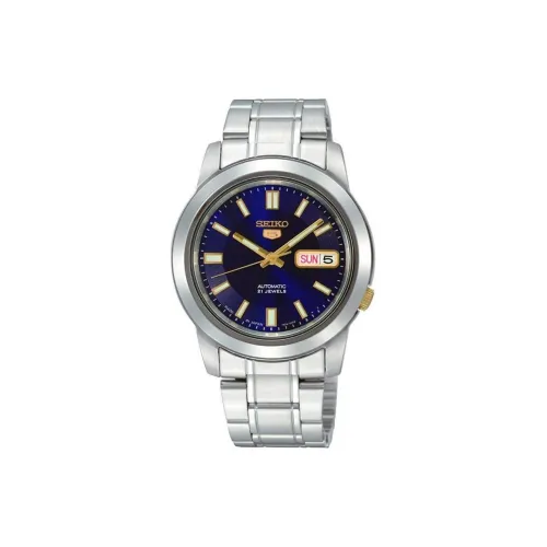 SEIKO Automatic Mechanical Movement Stainless Steel Strap Watch Unisex Blue Dial