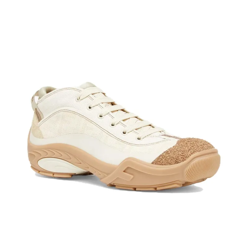 FENDI Monogrammed Panel Lace Up Sneakers-2