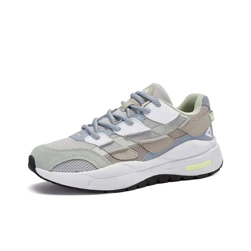 PEAK The Support Is Non slip Low Top Chunky Sneakers Men's Gray Green-2