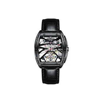 GUANQIN GUANQIN Automatic Mechanical Movement Leather Watch Bands Watch Men's Watches Cut Out Dial