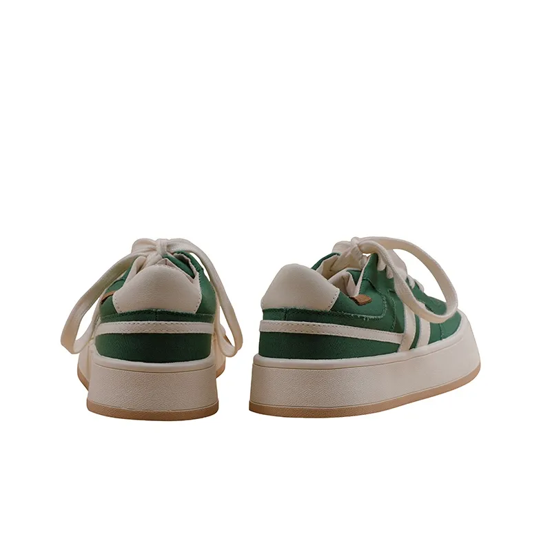 MINGKUANG Canvas Shoes Women's Low Top Pink/Green/White/Red-11