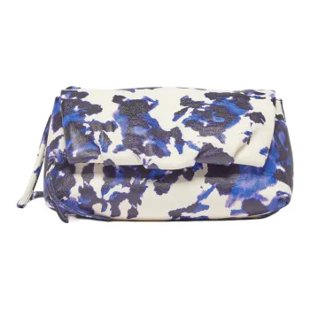 DRIES VAN NOTEN Leather Crossbody Bag Shoulder Bag Women's Dark Blue & White
