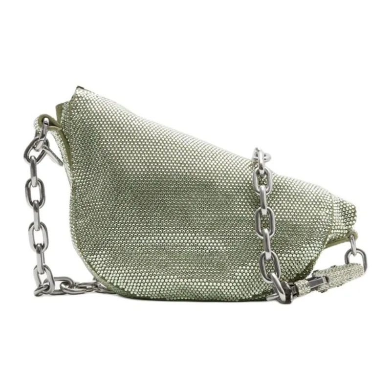 Burberry Calf Suede Crossbody Bag Shoulder Bag Women's Peridot Color-2