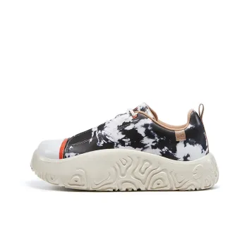 U.IN Painted Travel Shoes Vigo 2 Modern Artistic Low Top Skateboard Shoes Men's Black Multicolor