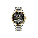 Gold Black Dial Steel Band