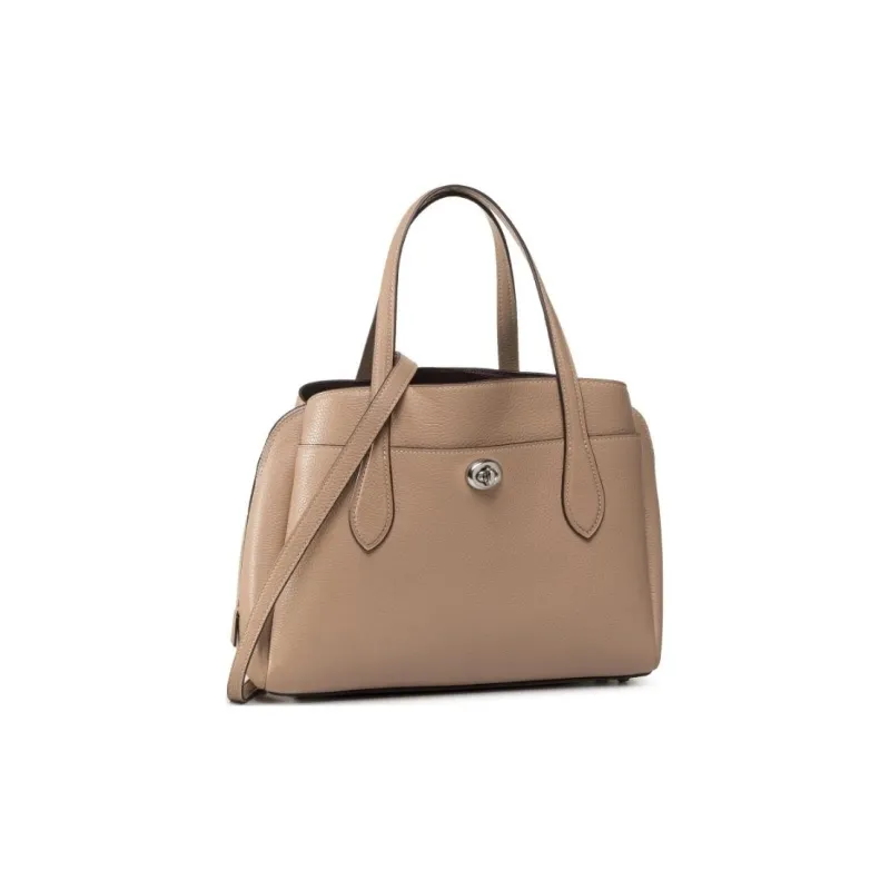 COACH Lora Canvas With Leather Shoulder Bag, Crossbody Bag, Handbag Tubas Women's Khaki-3