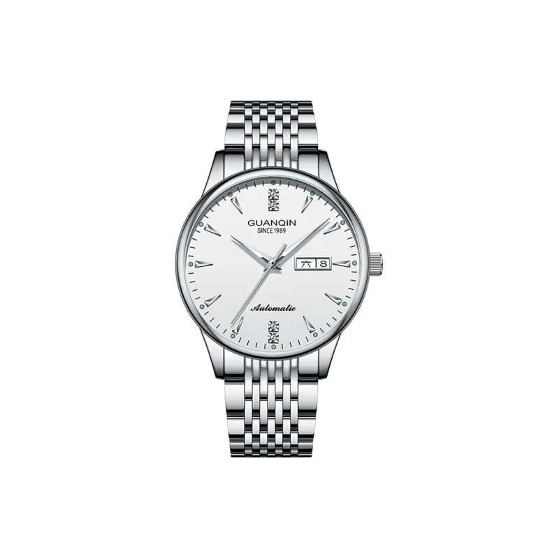 GUANQIN GJ16221 Automatic Mechanical Movement Stainless Steel Watchband Watch Men's Watches White Dial-0