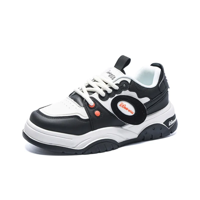 Meiretu Anti Slip Wear Resistant Low Top Skateboard Shoes Men's Black-1