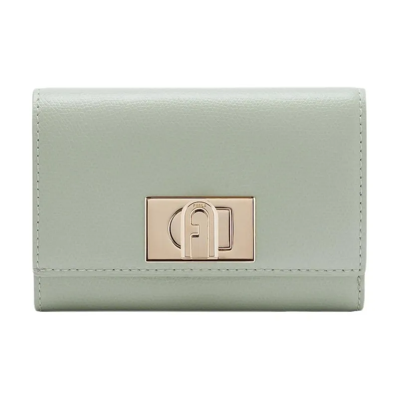 Furla 1927 Collection Leather Wallet Medium Size Women's Light Green-0