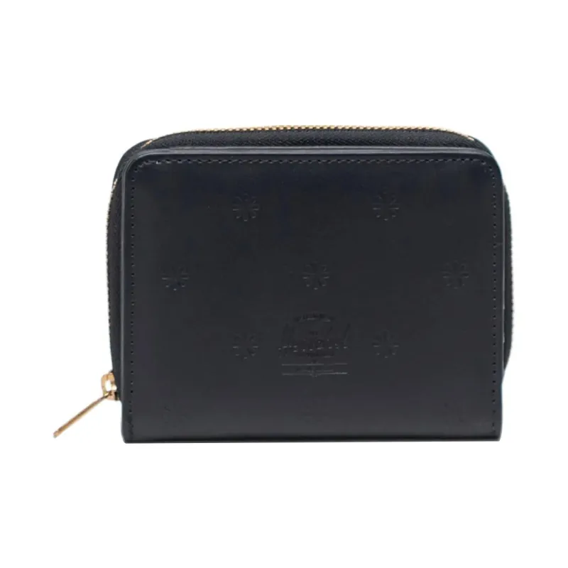 Herschel Pure Vegan Leather Card Holder Wallet Unisex Black Floral-0
