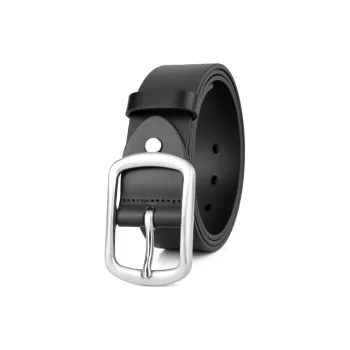 Cows Reign Business Stainless Steel Cross Pin Buckle Genuine Leather Belts Men's