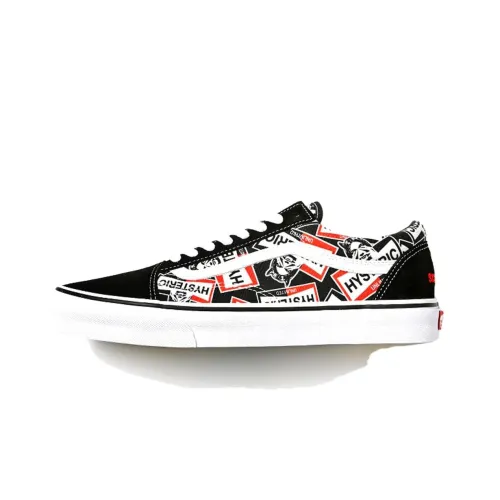 HYSTERIC GLAMOUR x Vans Old Skool Anti Slip Wear Resistant Low Top Skateboard Shoes Men's Black White Red