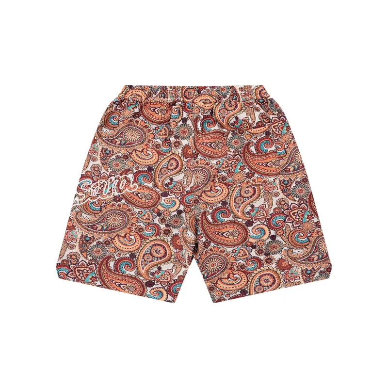PAULASARA Casual Shorts Unisex Paisley Jacquard Brown-1