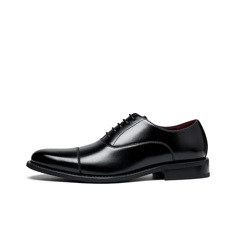 XIAOTOULANG Dress Shoes Men Low Top Black/Brown-0