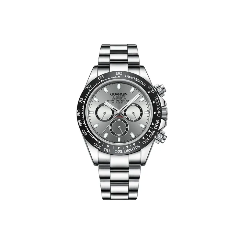 GUANQIN GUANQIN GJ16302 Mechanical Movement Stainless Steel Watchband Watch Men's Watches Black Dial-8
