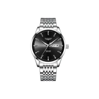 GUANQIN GUANQIN GJ16215-G Mechanical Movement Stainless Steel Watchband Watch Men's Watches Black Dial