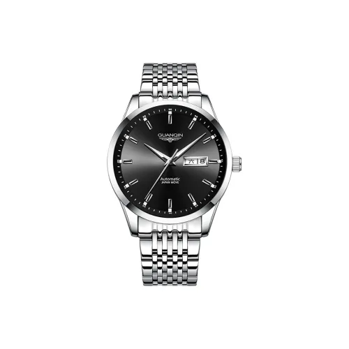 GUANQIN GUANQIN GJ16215 G Mechanical Movement Stainless Steel Watchband Watch Men's Watches Black Dial