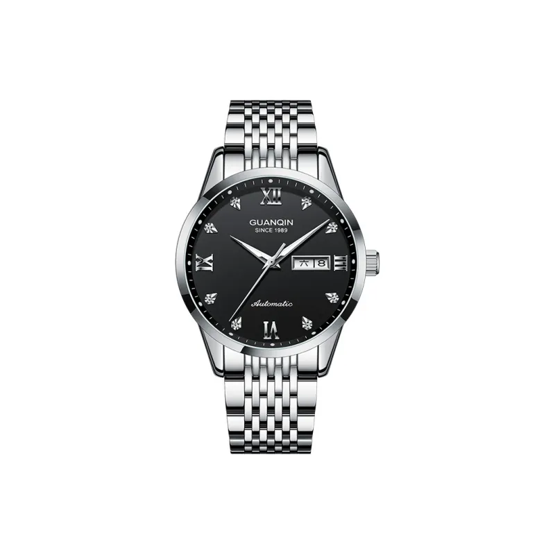 GUANQIN GJ16262 Automatic Mechanical Movement Stainless Steel Watchband Watch Men's Watches Black Dial-0