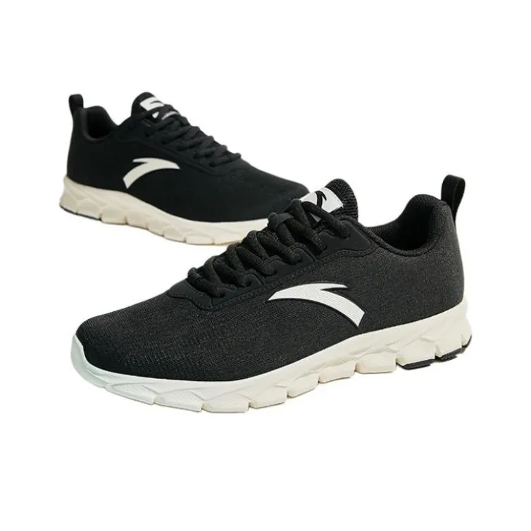 Anta Cushioning Slip Resistant Low Top Running Shoes Men's Black White-2