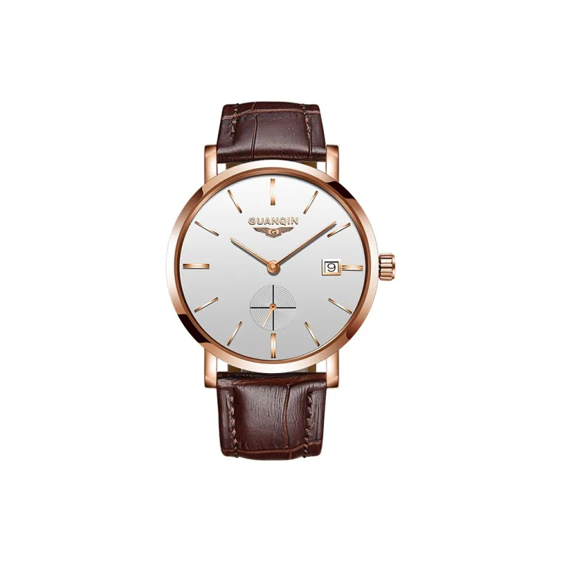 GUANQIN GUANQIN GJ16028.TDP Mechanical Movement Genuine Leather Strap Watch Men's Watches Black Dial-5